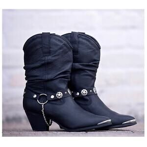 Dingo Women's Dingo Olivia Western Black Boots size 8.5